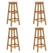 Taburetes de cocina 4 unidades madera maciza de acacia