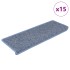 Alfombrilla autoadhesiva escalera sisal 15 uds azul 65x21x4