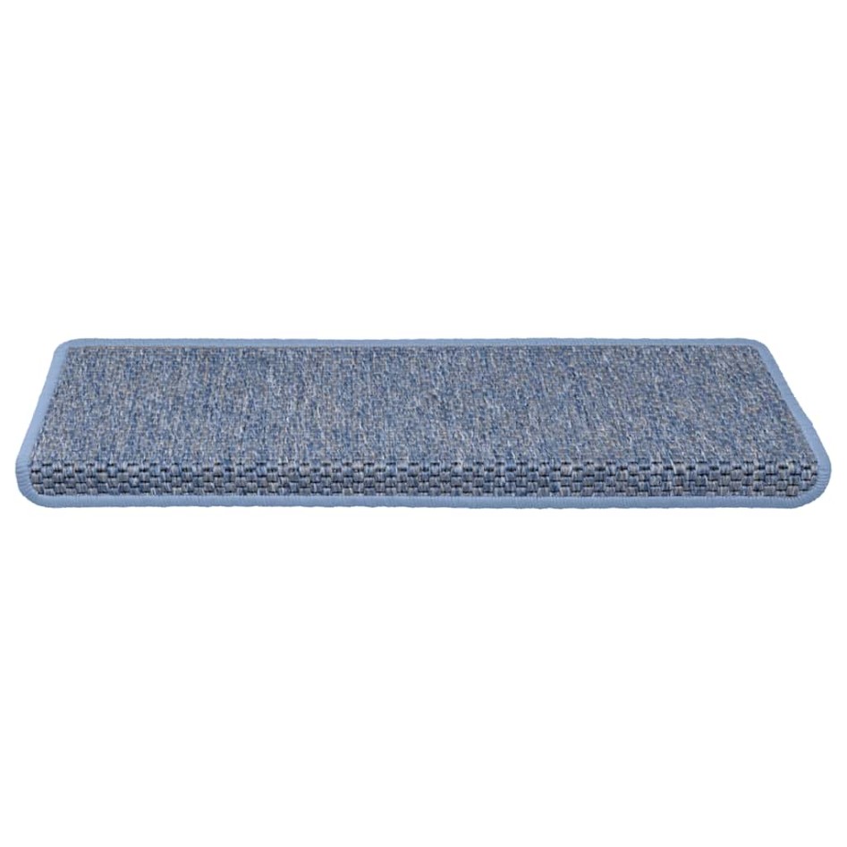 Alfombrilla autoadhesiva escalera sisal 15 uds azul 65x21x4