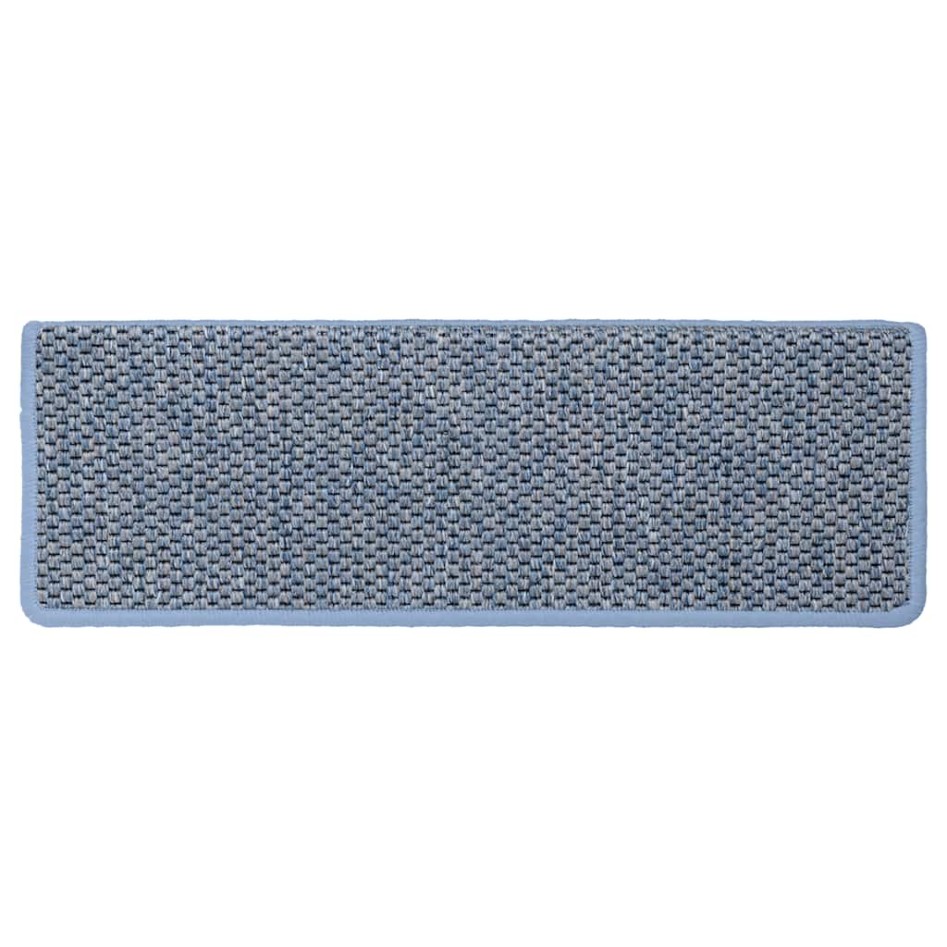 Alfombrilla autoadhesiva escalera sisal 15 uds azul 65x21x4