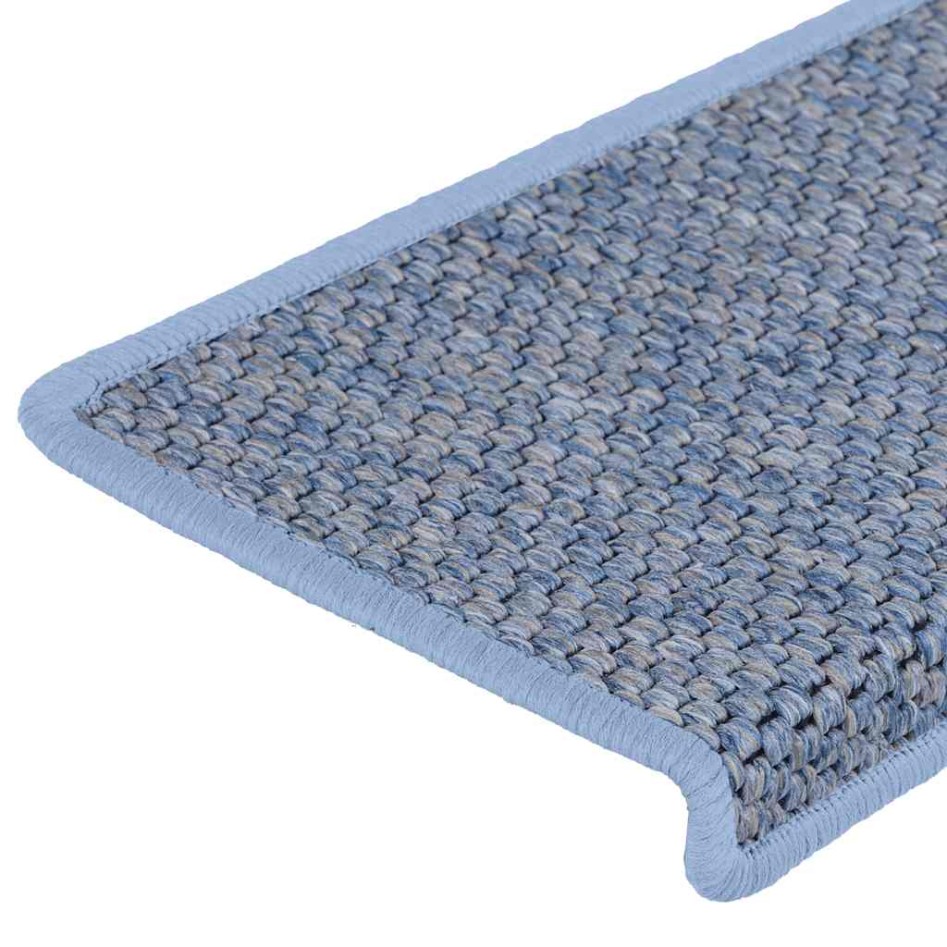 Alfombrilla autoadhesiva escalera sisal 15 uds azul 65x21x4
