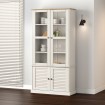 Armario con vitrina VIGO madera maciza pino blanco 85x35x170 cm