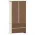 Armario con vitrina VIGO madera maciza pino blanco 85x35x170