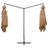 Sombrilla doble con palo de acero gris taupe 250x250