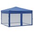 Carpa para fiestas plegable con paredes laterales azul 3x3