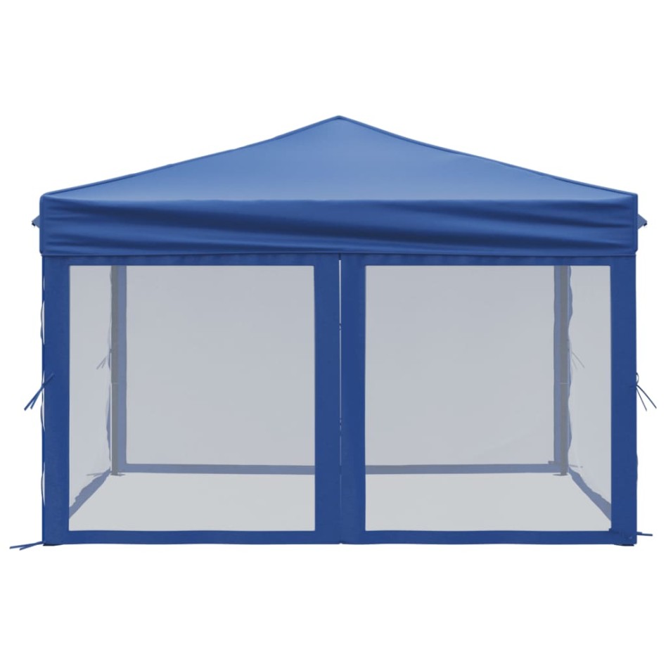 Carpa para fiestas plegable con paredes laterales azul 3x3