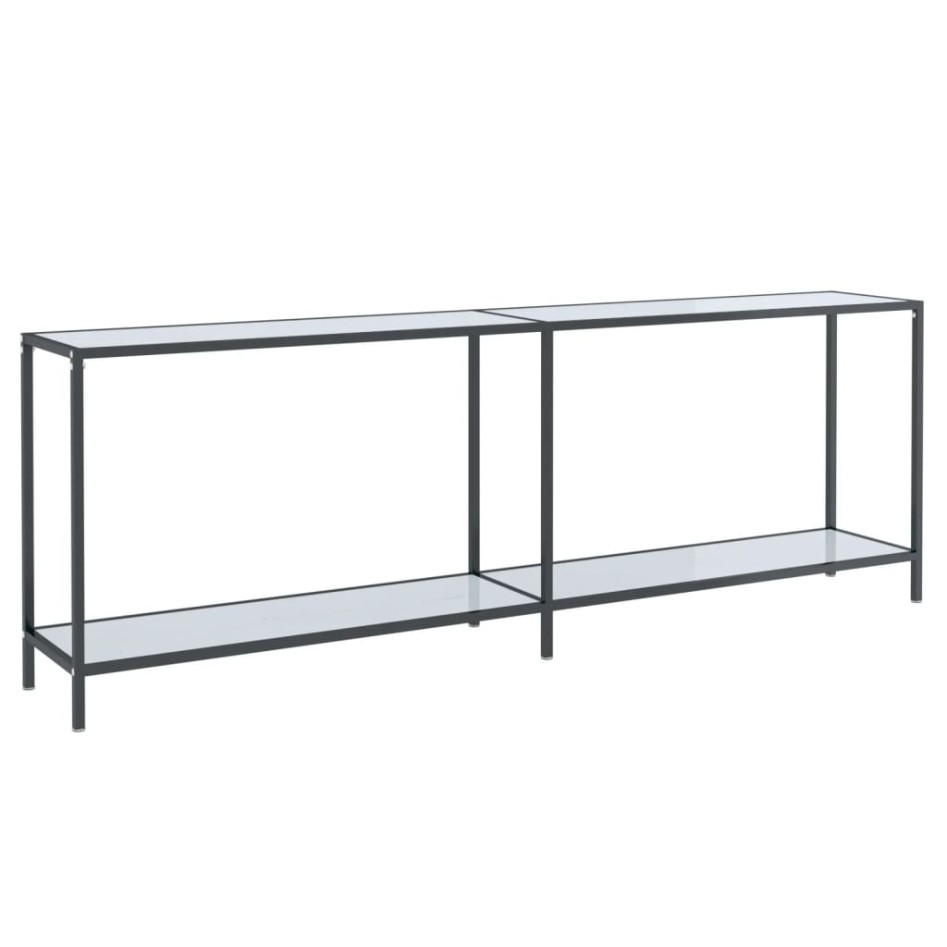 Mesa consola vidrio templado blanco 220x35x75,5