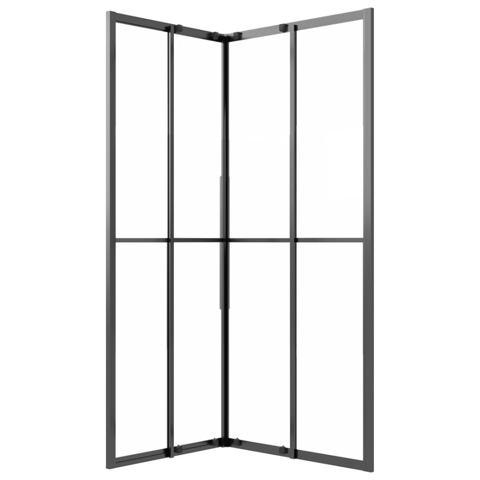 Cabina de ducha ESG esmerilado negro 90x70x180