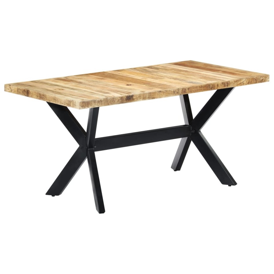 Mesa de comedor madera maciza de mango rugosa 160x80x75