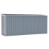 Cobertizo de jardín pared acero galvanizado gris 118x382x178