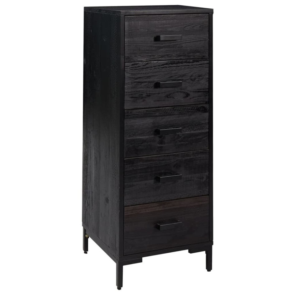 Cómoda de madera maciza de pino negro 42x35x110