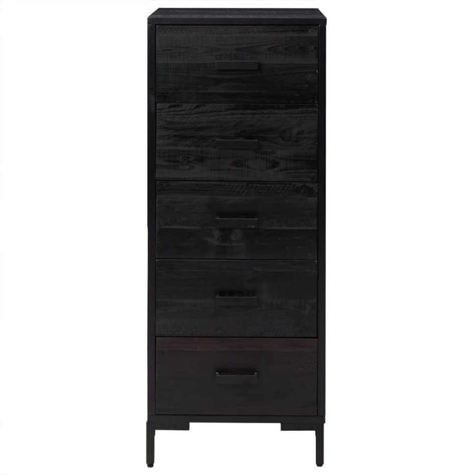 Cómoda de madera maciza de pino negro 42x35x110
