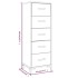 Cómoda de madera maciza de pino negro 42x35x110
