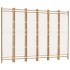 Biombo plegable de 6 paneles bambú y lona 240