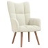 Sillón de relax de terciopelo blanco