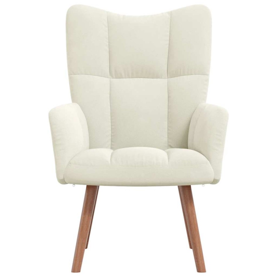 Sillón de relax de terciopelo blanco