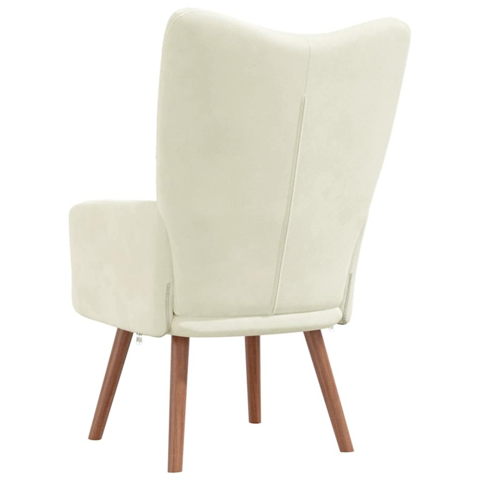 Sillón de relax de terciopelo blanco