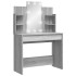 Tocador con luces LED gris Sonoma 96x40x142