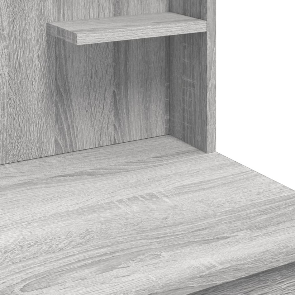 Tocador con luces LED gris Sonoma 96x40x142