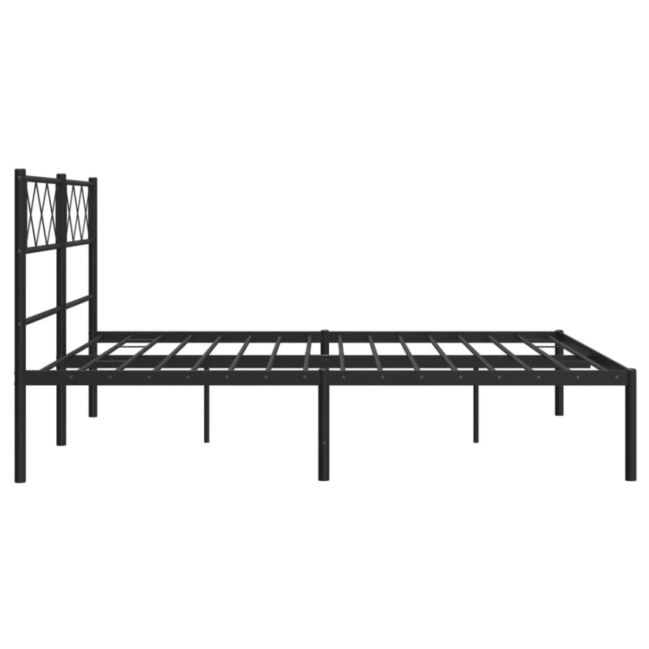 Estructura cama sin colchón con cabecero metal negro 160x200