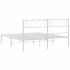 Estructura cama sin colchón con cabecero metal blanco