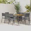 Juego de comedor de jardín 9 piezas ratán sintético gris
