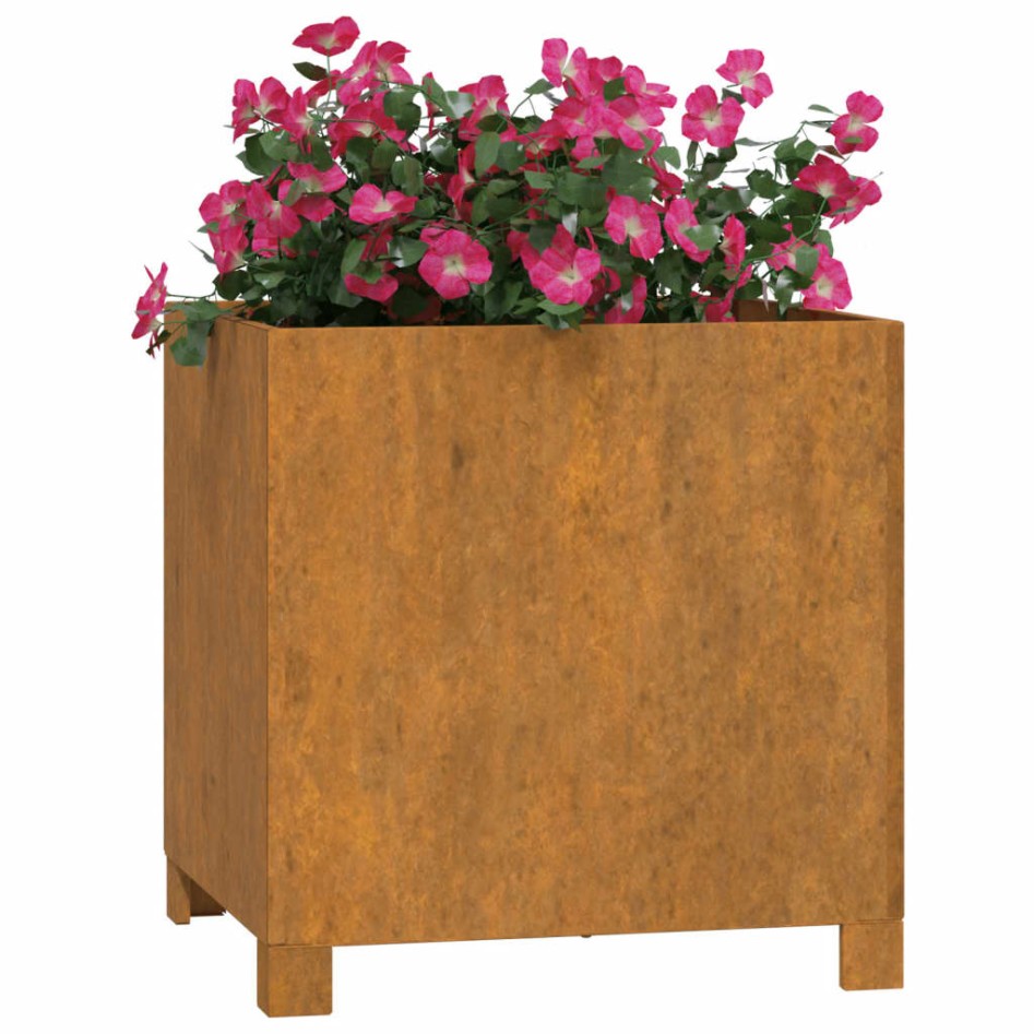 Jardineras con patas 2 uds acero corten oxidado 42x40x43