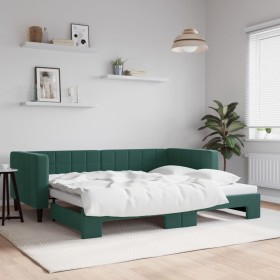 Sofá cama nido terciopelo verde oscuro 90x200