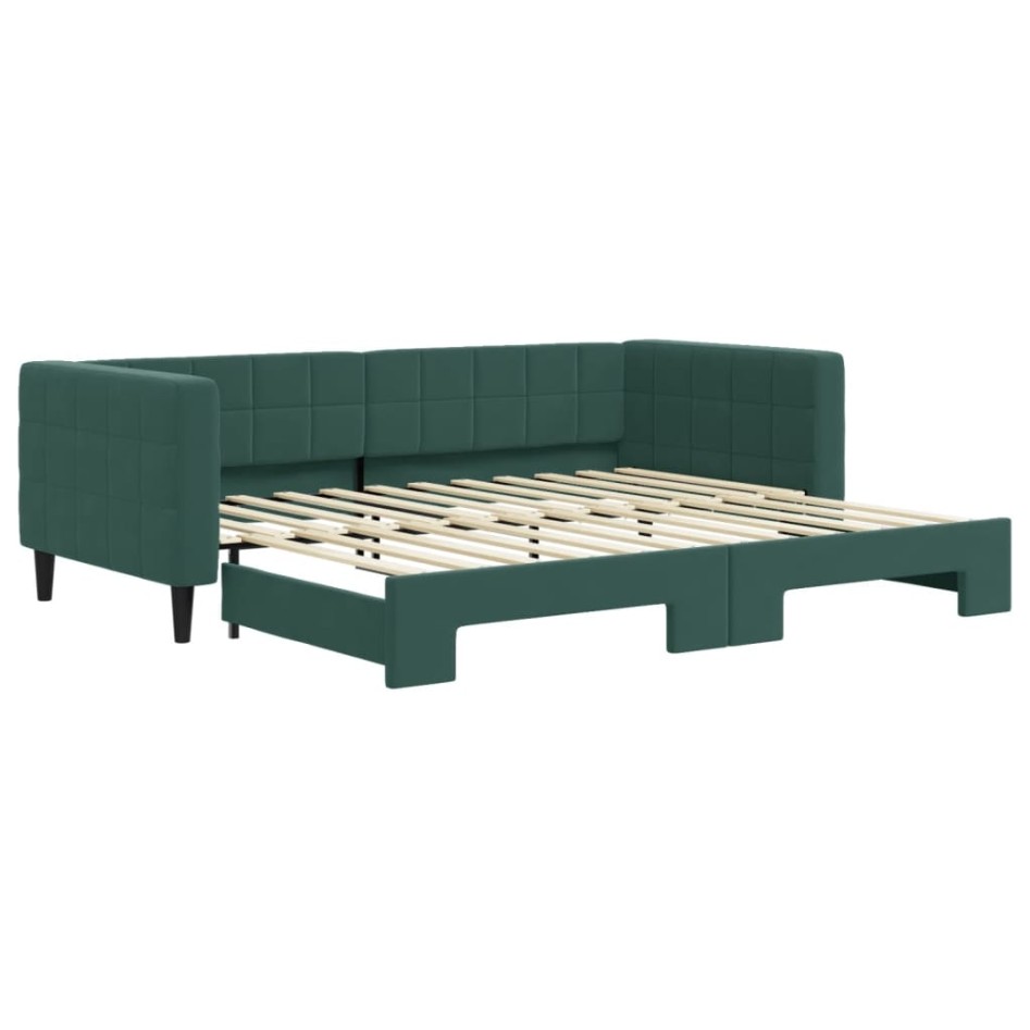 Sofá cama nido terciopelo verde oscuro 90x200