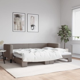 Sofá cama nido tela gris taupe 80x200