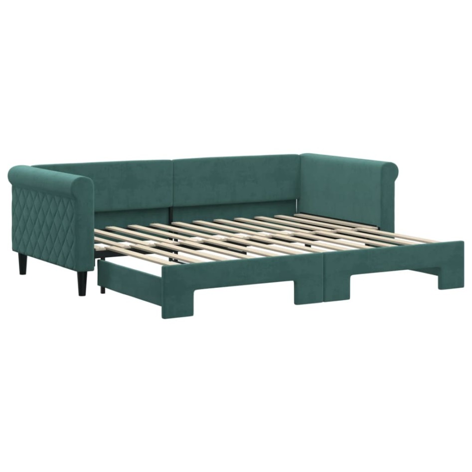 Sofá cama nido terciopelo verde oscuro 90x200