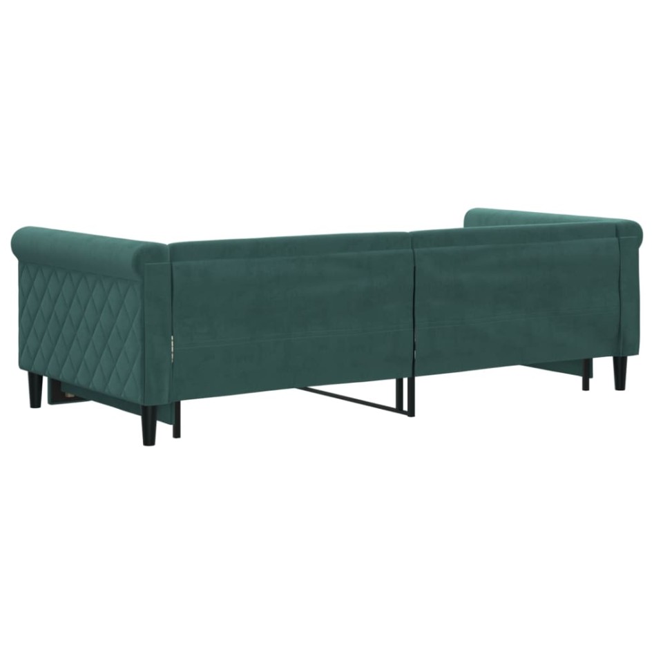 Sofá cama nido terciopelo verde oscuro 90x200
