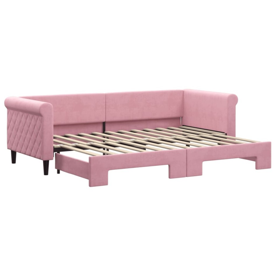 Sofá cama nido terciopelo rosa 80x200