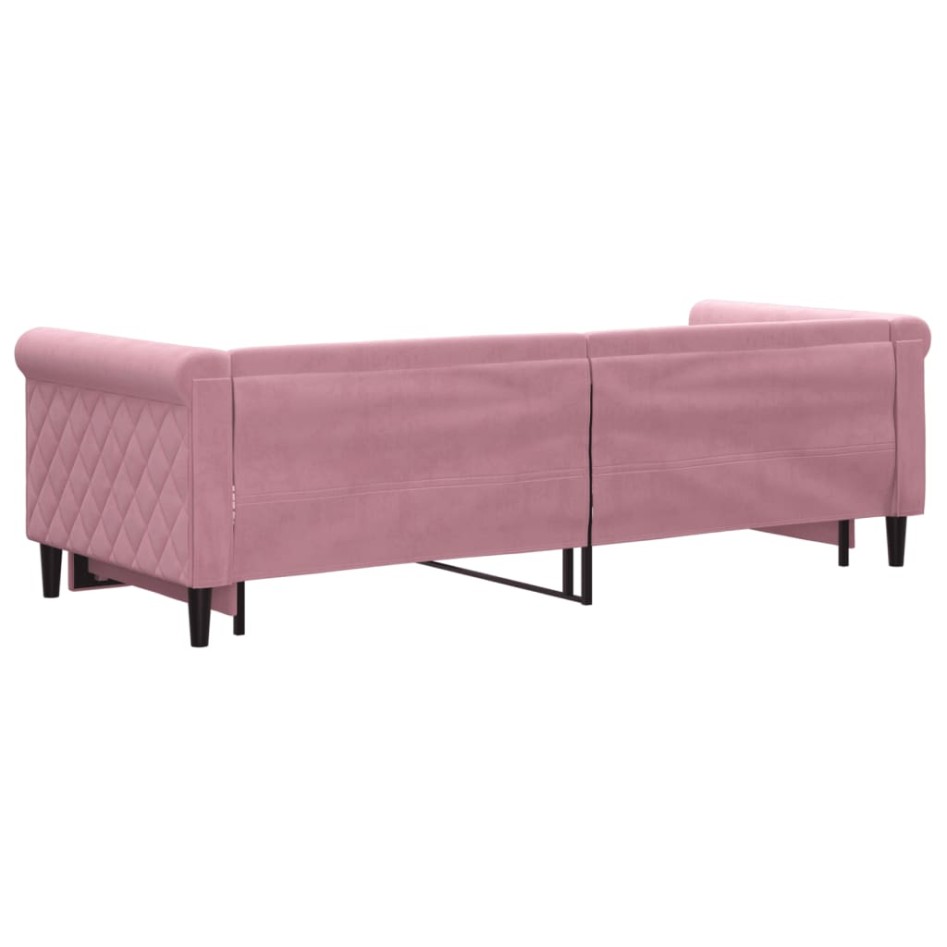 Sofá cama nido terciopelo rosa 80x200