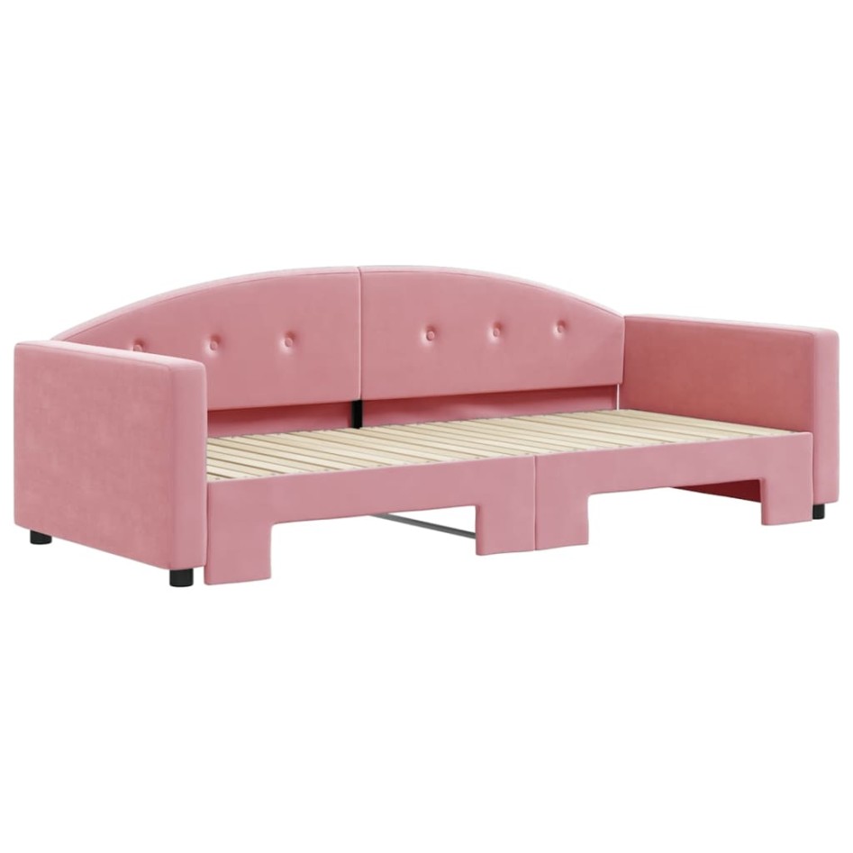 Sofá cama nido terciopelo rosa 90x200