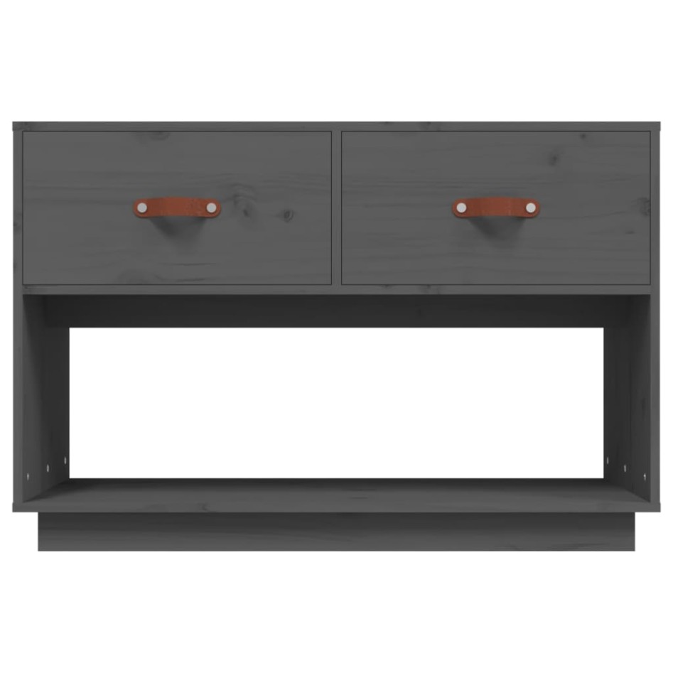 Mueble de TV madera maciza de pino gris 90x40x60