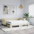 Sofá con cama nido cuero sintético crema 90x200