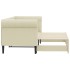 Sofá con cama nido cuero sintético crema 90x200