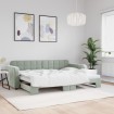 Sofá cama nido terciopelo gris claro 80x200 cm