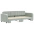 Sofá cama nido terciopelo gris claro 80x200