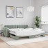 Sofá cama nido con colchón terciopelo gris claro 100x200
