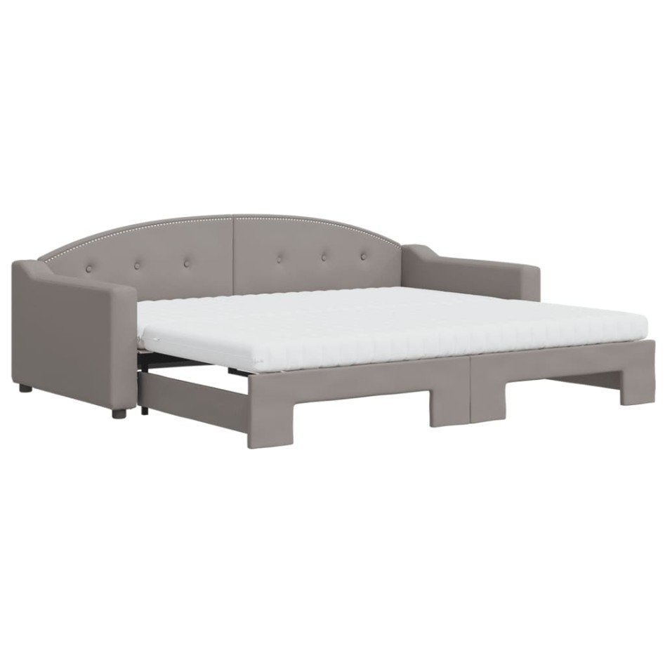 Sofá cama nido con colchón tela gris taupe 90x200