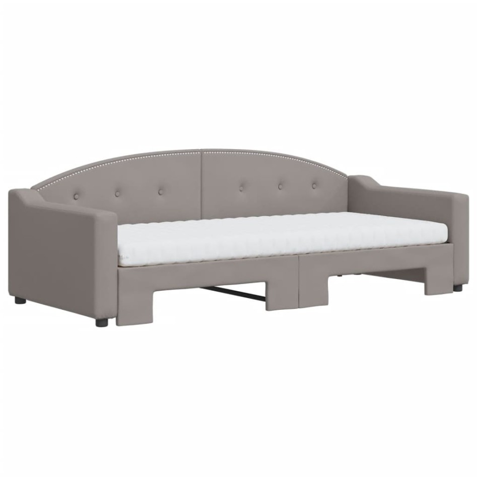 Sofá cama nido con colchón tela gris taupe 90x200