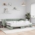 Sofá cama nido con colchón terciopelo gris claro 90x190