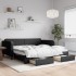 Sofá cama nido con cajones tela negro 100x200