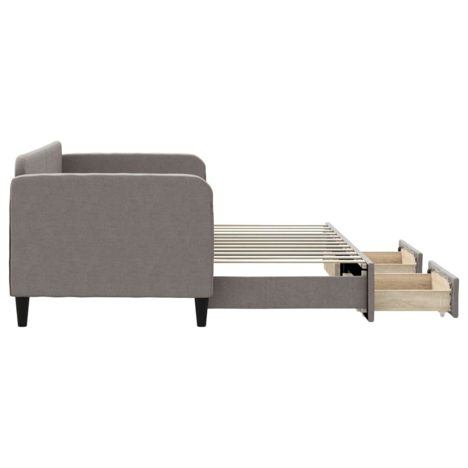 Sofá cama nido con cajones tela gris taupe 80x200