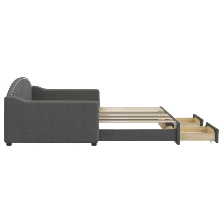 Sofá cama nido con cajones tela gris oscuro 100x200