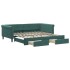 Sofá cama nido con cajones terciopelo verde oscuro 100x200