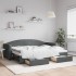 Sofá cama nido con cajones tela gris oscuro 80x200