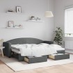 Sofá cama nido con cajones tela gris oscuro 80x200 cm
